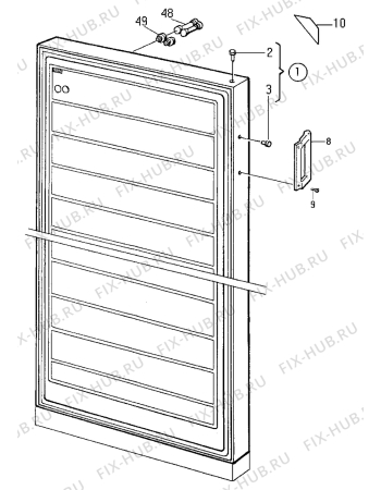 Взрыв-схема холодильника Castor CMC350F - Схема узла Door 003